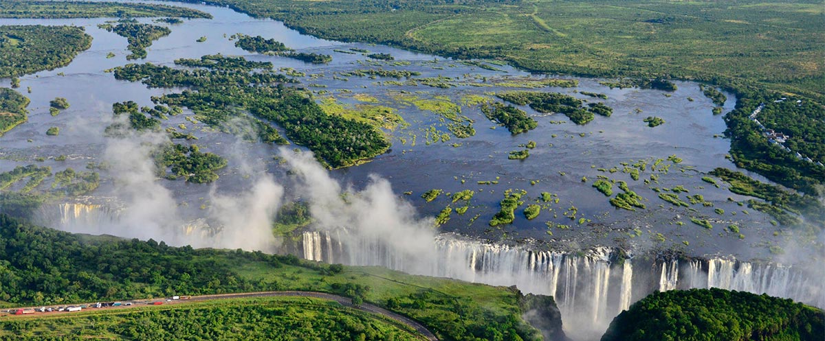 Aerial view of Victoria Falls